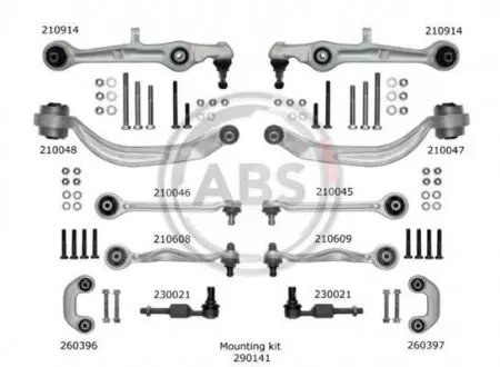 К-кт рычагов перед.подвески Audi A4 (з тонким пальцем) A.B.S. 219901