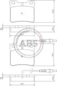 Тормозные колодки зад. Peugeot 406/607 95-(ATE) A.B.S. 36683