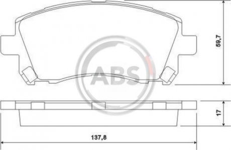 Тормозные колодки пер. Subaru Forester/Outback 97-03/Impreza 92-/Legacy 89-03 A.B.S. 36972 (фото 1)