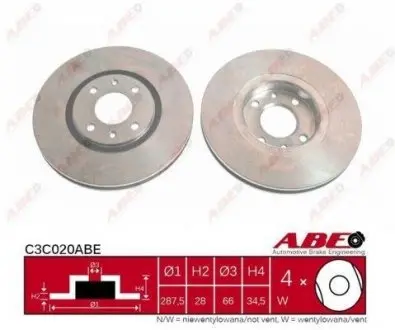 Гальмівний диск ABE C3C020ABE