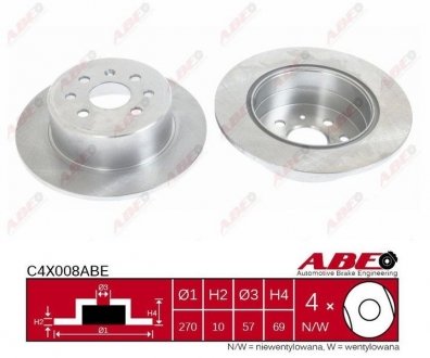Гальмівний диск ABE C4X008ABE