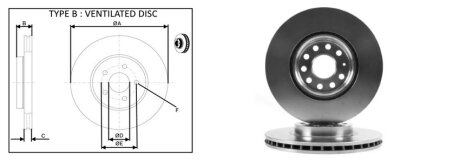 Диск тормозной пер (кратно2шт) VW JETTA IV (09-), PASSAT B7 (12-) D312mm APPLUS APLUS 61279AP