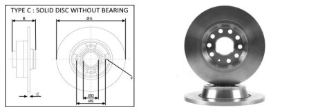 Диск тормозной задн (кратно2шт) VW TOURAN (1T1, 1T2) (02/03-05/10) APPLUS APLUS 61286AP