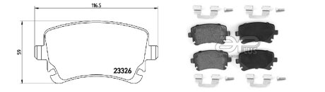 Колодка тормозная задн AUDI A6 (4F2, C6) (04/04-06/11) APPLUS APLUS 71137BAAP