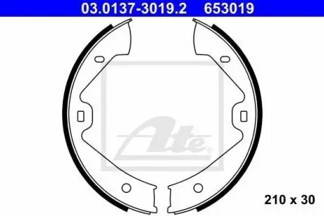 Колодки гальмівні барабанні к-кт ATE 03013730192