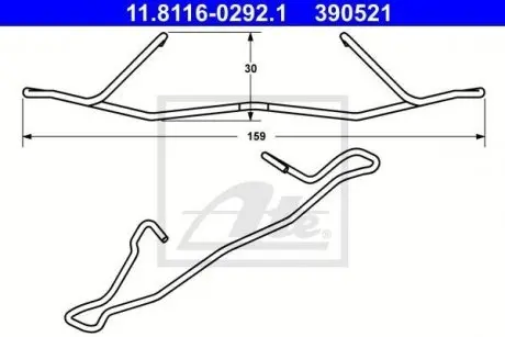 Планка супорта (переднього) прижимна Opel Astra G/H 04-/Combo 01- ATE 11811602921