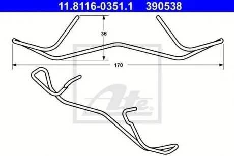 Планка суппорта (переднего) прижимная VW Caddy III 05-15 ATE 11811603511