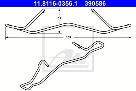Планка супорта (переднього) прижимна Citroen Berlingo 08- ATE 11811603561