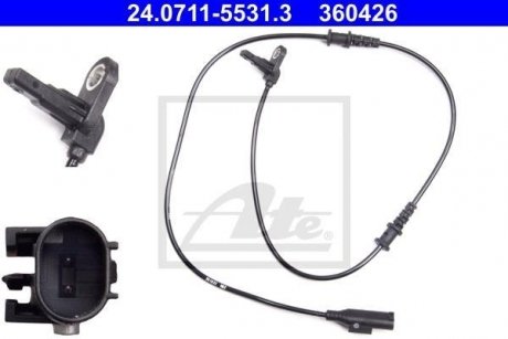 Датчик ABS (передній) MB Sprinter/VW Crafter 11- 24.0711-5531.3 ATE 24071155313