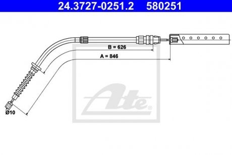 Трос зупиночних гальм ATE 24372702512 (фото 1)