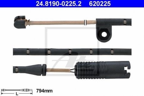 Датчик зносу гальмівних колодок (передніх) BMW X5 (E53) 00-06 (L=794mm) ATE 24.8190-0225.2