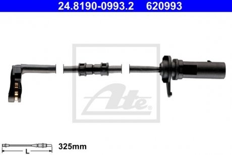 Датчик зносу гальмівних колодок (передніх) Audi A6/A7 09- (L=325mm) ATE 24.8190-0993.2