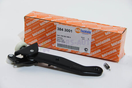 Ролик дверей (боковий/нижній) VW T5 (R) (з кронштейном) AUTOTECHTEILE 384 3001