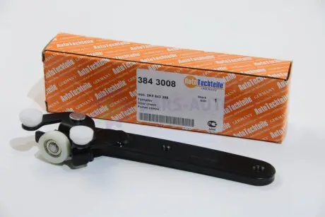 Ролик дверей (боковий/нижній) VW Caddy 03- (R) (з кронштейном) AUTOTECHTEILE 384 3008