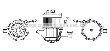 Вентилятор отопителя салона Audi A4 12>15, A5 12/11>, Q5 12/12>, Porsche Macan I AVA AVA COOLING AI8394