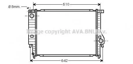 Радіатор охолодження двигуна BMW 324D/530/730 MT 85-94 (Ava) AVA COOLING BW2096