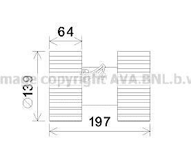 Вентилятор обігрівача салону BMW 3 (E46) (98-05), X3 (E83) (04-) AVA COOLING BW8480 (фото 1)