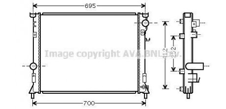 Радіатор охолодження двигуна Chrysler 300C (05-, 11-) MT/AT AVA AVA COOLING CR2097 (фото 1)