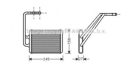 Радіатор пічки Hyundai Elantra(00-), Coupe (01-) AVA AVA COOLING HY6121