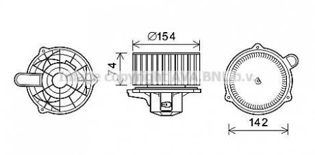 Вентилятор отопителя салона Hyundai Santa Fe II (06-), iX55 (09-), Veracruz (09-) AVA AVA COOLING HY8348