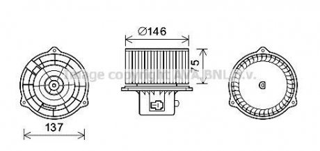 Вентилятор обігрівача салону Hyundai Matrix (01-) AVA AVA COOLING HY8403