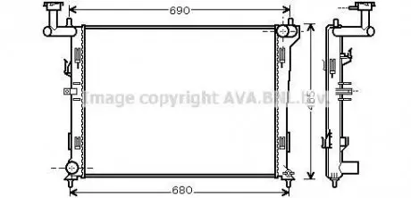 Радиатор охлаждения двигателя Hyundai Elantra 06-/I30/I30CW 07- (Ava) AVA COOLING HYA2179