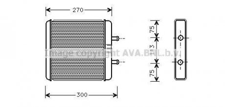 Радиатор печки салона Iveco Daily 01>06 MT-AT AC+/- AVA COOLING IV6048