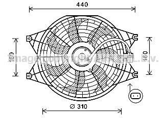 Вентилятор радіатора KIA SORENTO (2003) (вир-во AVA) AVA COOLING KA7537