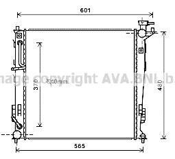 Радіатор охолодження двигуна Kia Sportage (10-15) 2,0d 6AT AVA AVA COOLING KAA2214