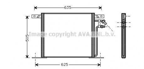 Конденсор кондиционера MB VITO/V-CL G/D 95-03 AVA COOLING MS5220 (фото 1)