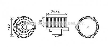 Вентилятор обігрівача салону Mercedes-Benz ML (W163) (97-06) AVA COOLING MS8620 (фото 1)