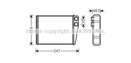 Радіатор пічки салону MB ML164 280-350CDI 350i 05>, GL164 320-450CDI 420-500i AVA AVA COOLING MSA6673