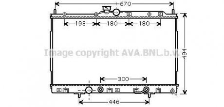 Радіатор охолодження двигуна Mitsubishi Outlander (02-07) 2,4i AT AVA COOLING MT2185 (фото 1)