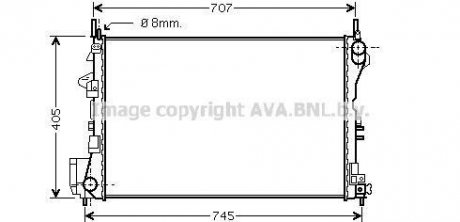 Радиатор, Система охлаждения двигателя AVA COOLING OL2338