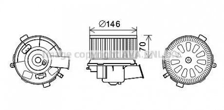 Вентилятор отопителя салона Peugeot 206 (00-), 307 (00-) auto AC AVA AVA COOLING PE8378