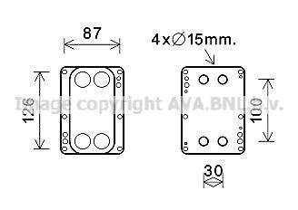 Радіатор масляний Nissan/Opel/Renault (вир-во AVA) AVA COOLING RT3631