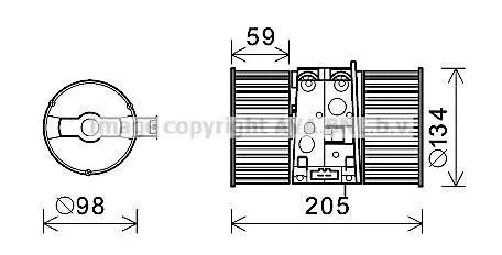 Вентилятор отопителя салона Renault Megane III AC+ AVA AVA COOLING RT8586