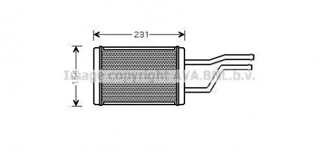 Радіатор пічки салону Toyota Hiace IV 98>05, Hiace V 05>19 AVA AVA COOLING TO6326