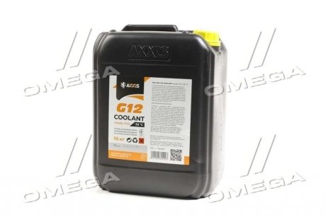 Антифриз YELLOW G12 Сoolant Ready-Mix -36°C <> (желтый) (Канистра 10кг) Axxis AX-P999-G11Ye RDM10