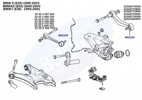 Пыльник опоры шаровой BMW 5 (E39) 95-03/7 (E38) 96-01/X5(E53) BELGUM PARTS BG0169