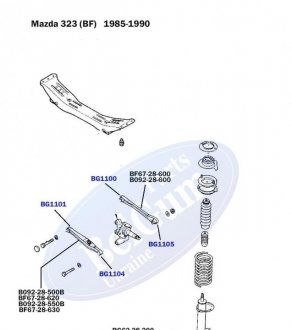 Сайлентблок поперечного важеля задньої підвіски зовнішній Mazda 323 BELGUM PARTS BG1104