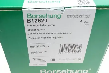 Пружина (передня) Audi A3 1.2TSI 10-13/VW Golf 03-13 (OE VAG) Borsehung B12620
