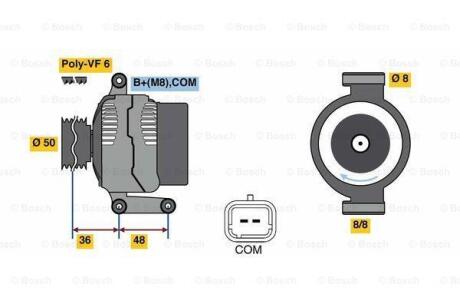 Генератор BOSCH 0986048740