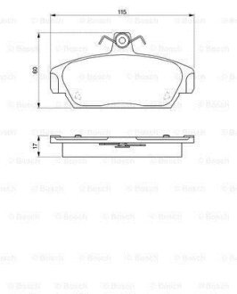 Колодки гальмівні (передні) Lada Samara 95-06/Rover 100 90-98 BOSCH 0986424092