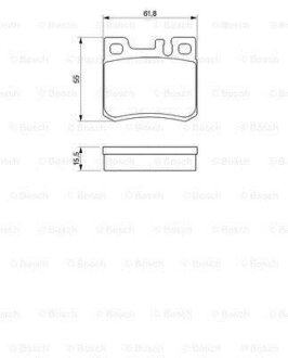 Колодки гальмівні (задні) MB C-class (W202) 93-00/E-class (W124) 93-95 BOSCH 0986424358