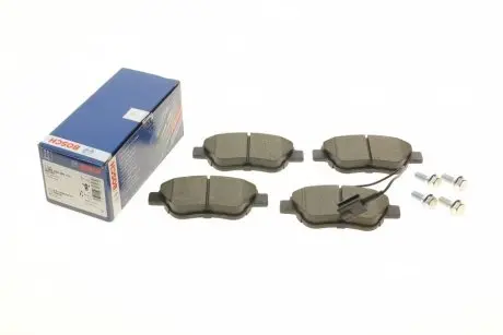 Колодки тормозные (передние) Citroen Nemo 10-/Peugeot Bipper/Fiat 500/500C 08-/Punto 12- (+датчики) BOSCH 0 986 424 597
