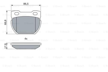 Комплект гальмівних колодок BOSCH 0986424606
