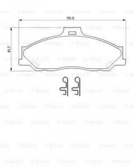 Комплект гальмівних колодок з 4 шт. дисків BOSCH 0986424720 (фото 1)