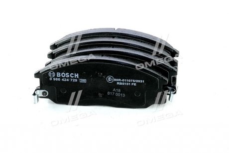 ТОРМОЗНЫЕ КОЛОДКИ, ДИСКОВЫЕ BOSCH 0 986 424 729 (фото 1)