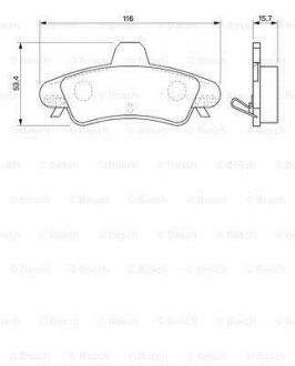 ДИСКОВI КОЛОДКИ ЗАДНI BOSCH 0986424744